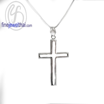 จี้ทองคำขาว  จี้ไม้กางเขน- P1200WG